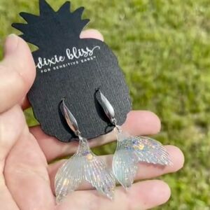 Steel Earrings - Mermaid Tail Shimmer